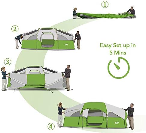 CAMPROS CP 8 Person Camping Tent, Room Divider, Rainfly, Weather Resistant - Image 2