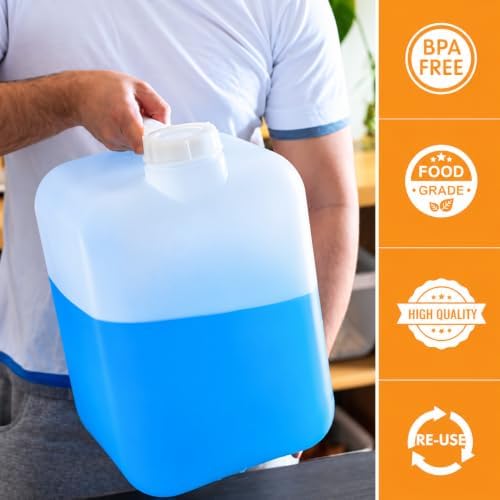 FastRack 5 Gallon Hedpak with Cap (Pack of 2) | BPA-free, Food-Grade, and Leak-Proof | White Water Container | Ideal for brewing, fermentation, or storage - Image 5