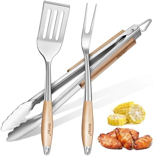 TIVOLI 3PCS Grilling Accessories Set - Heavy Duty BBQ Tool Set by TIVOLI