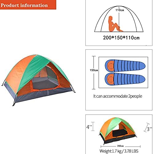 Camping Tent 2 Person, 2 Doors Ventilation Double Layer Waterproof Lightweight Backpacking Tent with Carry Bag, 3-4 Seasons, Easy Set Up, Ventilated and Suitable for Outdoor and Hiking Trips - Image 5