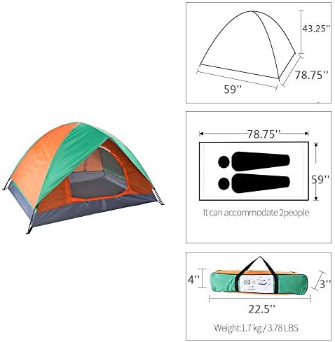 Ochine 1/2/4 Person Camping Tent Family Tents Pops Up Tent Waterproof Windproof Easy Setup Tent Lightweight Dome Tent for Outdoor Camp, Backpacking, Hiking, etc (Ship from USA) - Image 6