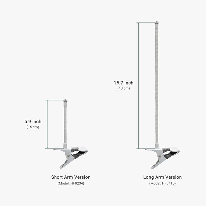 Holicfun Clip Mount for Ring, Blink, Eufy, Google Nest, Wyze, and Arlo Indoor Outdoor Cameras, 15cm Gooseneck Arm, Flexible Adjustment, Strong Clamp, White, 2-Pack
