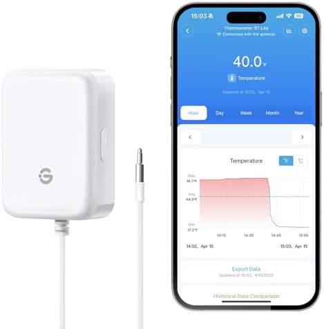 GoveeLife Bluetooth Refrigerator Thermometer Sensor with Alarm, 1-Pack by GoveeLife