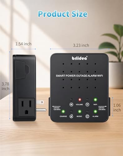WiFi Power Failure Alarm – Briidea Freezer Power Outage Alarm with Dual Outlets, Real-Time App Notifications & 100dB Loud Alarm, Supports 2.4G/5GHz WiFi for Sump Pumps, Aquariums, Wine Cellars - Image 5