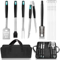 5-Piece Grill Tools Set, Heavy Duty BBQ Utensils with Extra Tough Wire Brush, Spatula, Tongs, Fork & Basting Brush – Outdoor Grilling Accessories & Gifts for Men Dad (Camping, Backyard) by Unknown