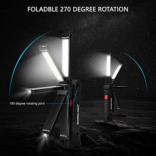 Lmaytech Tool Gifts for Men 2Pack Rechargeable LED Work Lights with Magnetic Base, 360° Rotation,Versatile Lighting for Repairs, Outdoors, Mens Gifts