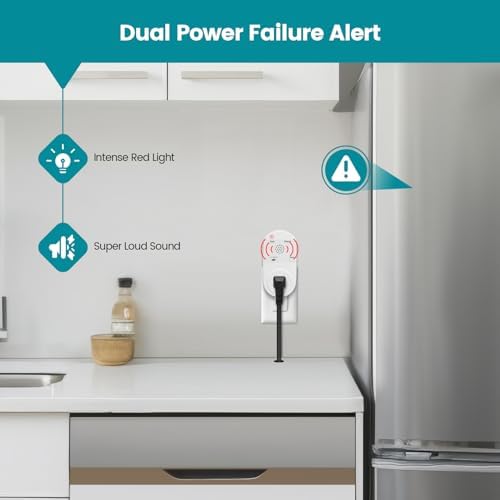 Briidea Power Outage Alarm with LED Indicator Lights and 80-120dB Adjustable Alarm, Perfect for Monitoring Refrigerators, Freezers, and Sewage, 2 Pack - Image 2