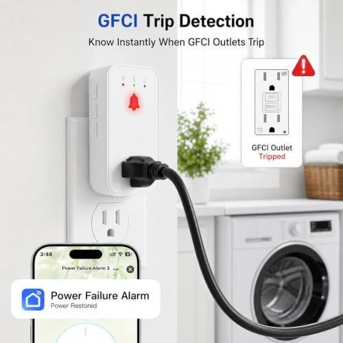 WiFi Power Failure Alarm for Freezer & GFCI, Outlet Alarm with Tuya App - Image 4