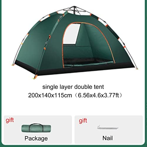 Camping Tent Family Dome Tent Waterproof Windproof Instant Pop-Up Tent for Camp Backpacking Hiking Outdoor Lightweight,Canvas Bell Tent with Carry Bag & Nail,A - Image 2