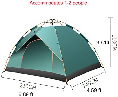 Camping Tent Instant Pop-Up Tent Waterproof Windproof Family Dome Tent for Camp Backpacking Hiking Outdoor Lightweight,Canvas Bell Tent with Carry Bag & Nail,Green 2,A - Image 2