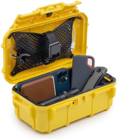 Evergreen 57 Waterproof Dry Box Protective Case - Travel Safe/Mil Spec/USA Made - for Cameras, Phones, Ammo Can, Camping, Hiking, Boating, Water Sports, Knives, & Survival (Yellow) by EvergreenCases