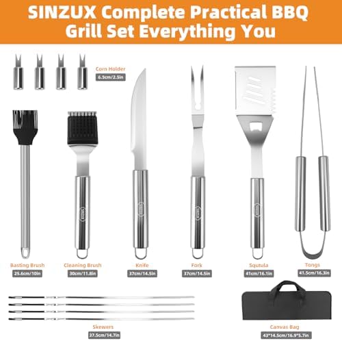 15Pcs BBQ Grilling Accessories 16IN Stainless Steel Grill Set - Image 2
