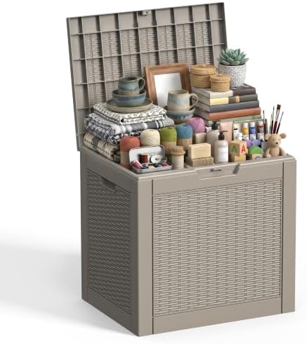 EasyUp 37 Gal Waterproof Outdoor Storage Box UV Resistant Deck Box by EASYUP