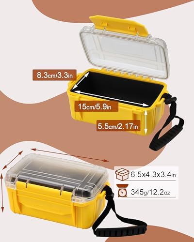 Small Waterproof Box Yellow Dry Case with Foam for Kayaking Boating - Image 2