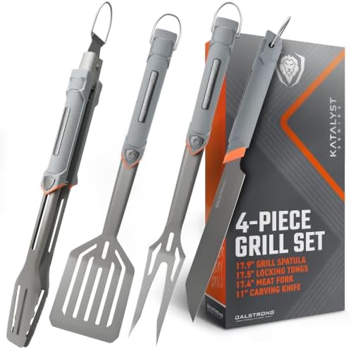 Dalstrong 4-Pc BBQ Grill Tool Set - Knife, Fork, Spatula & Locking Tongs by Dalstrong