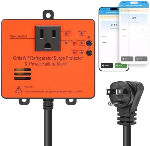 Wi-Fi Smart Power Failure Alarm with Surge Protector, Remotely Monitor and Control Your Refrigerator Via App, Ensuring The Safety of Refrigerator and Food Stored Inside by SafeEfficientToolSwitches