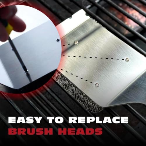 Bristle Free Grill Brush Cleaner and Scraper for Barbecue, Replaceable Head - Image 7