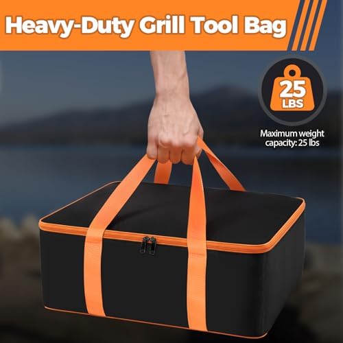 Grill Utensil Storage Bag for Outdoor Grilling, 19 x 13 x 7in, Black - Image 5