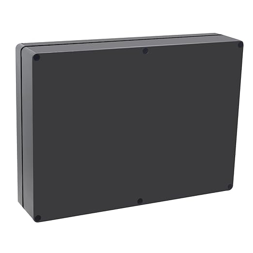 1 Pack Project Box IP65 Waterproof Junction Box ABS Plastic Black Electrical Boxes DIY Electronic Project Case Power Enclosure 11.42x8.27x2.48 inch (290 x 210 x63 mm)