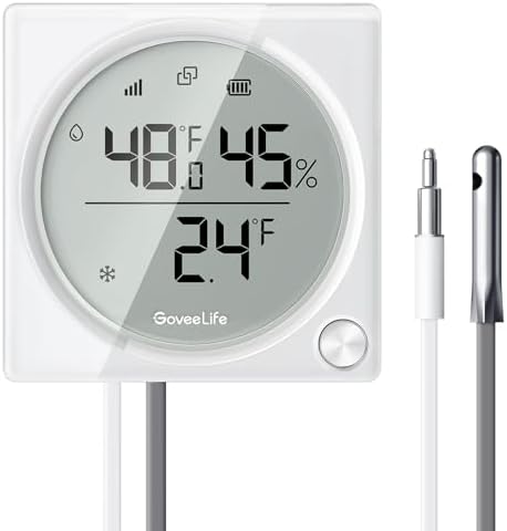 GoveeLife 2.0 Refrigerator Thermometer Dual Probes with LCD, 1-Pack by GoveeLife