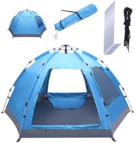 Simply-Me Beach Tent Pop Up Sun Shelter Tent Automatic Sun Umbrella Tent,Windproof Outdoor Cabana Instant Portable,Fit 3-4 Persons,Double Door,with Carrying Bag by Unknown