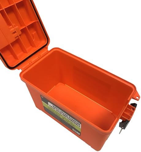 SE Waterproof Dry Box with Detachable Lid – 14" x 7.5" x 8.67" Orange Storage Case with Rubber Gasket Seal, Snap Closures & Handle for Camping, Boating, Fishing Gear & Outdoor Protection - 87466DBL-OR - Image 4