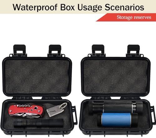 Dry Storage Box, Shockproof Waterproof Box with 2 U‑Shape Buckle, Plastic Storage Container for Cameras, Phones, Camping, Fishing, Hiking(Large-Black) - Image 5