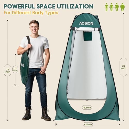 Pop Up Privacy Shower Tent, Portable Changing Dressing Room with Carry Bag, Waterproof Sun Shelter for Camping, Beach, Hiking & Outdoor Activities. - Image 2