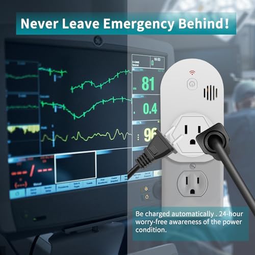 Briidea Power Failure Alarm with LED Indicator & 80dB Siren, Powered by Rechargeable Battery (Included), Perfect for Monitoring Refrigerators, Freezers, Sump Pumps, Aquariums - Image 4