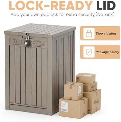 EasyUp 56 Gal Waterproof Outdoor Storage Box UV Resistant Deck Box - Image 6