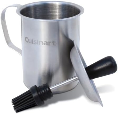 Cuisinart Sauce Pot and Basting Brush Set, 16 oz. Stainless Steel Grill Accessory with Silicone Basting Brush for Cooking & BBQ, Easy to Clean BBQ Accessories for Smoking and Grilling by Cuisinart