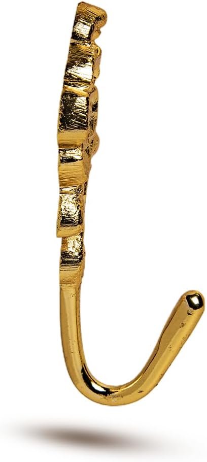 FAPBADRI Multipurpose Hooks, Used to Hang Clothes, Bags, Coats, Curtain Hold Backs, Keys, Colour - Full Gold, Material - Brass, Flower Design, Screws and Wallplugs Included, Pack of 4 Pieces