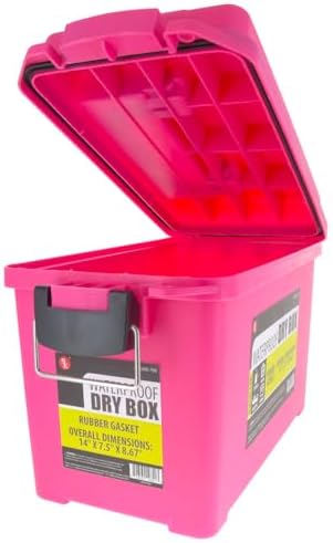 SE Waterproof Dry Box with Detachable Lid – 14" x 7.5" x 8.67" Pink Storage Case with Rubber Gasket Seal, Snap Closures & Handle for Camping, Boating, Fishing Gear & Outdoor Protection - Image 2