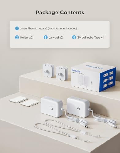 GoveeLife Bluetooth Refrigerator Thermometer Sensor with Alarm, 2-Pack - Image 7