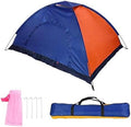 1 2 Person Three Defense Fabric Outdoor Tent for Camping Backpacking with Door and Window.(Blue+Orange) by Alomejor