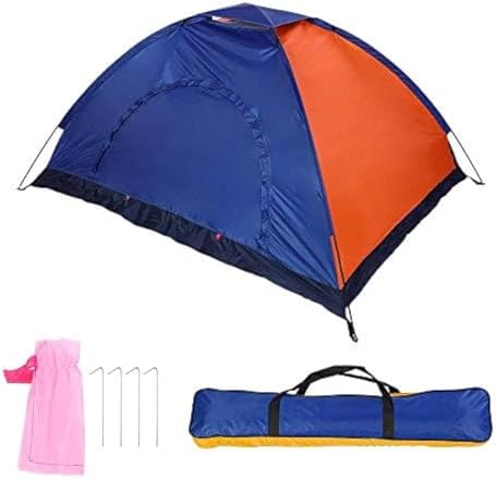 1 2 Person Three Defense Fabric Outdoor Tent for Camping Backpacking with Door and Window.(Blue+Orange) by Alomejor