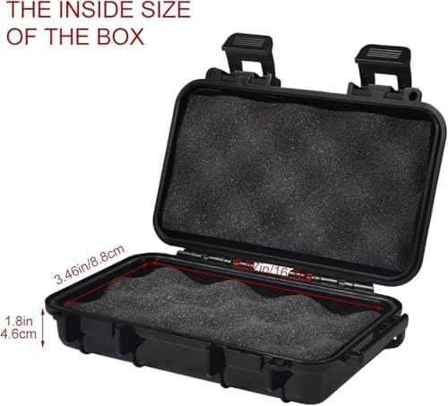 Dry Storage Box, Shockproof Waterproof Box with 2 U‑Shape Buckle, Plastic Storage Container for Cameras, Phones, Camping, Fishing, Hiking(Large-Black) - Image 2