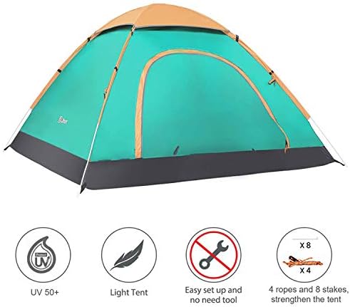 Pop Up Tent For 2 Person Ultralight Backpack Tent For Adults Kids 4 Season - Image 2