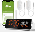 MOCREO WiFi Remote Thermometer Freezer Alarm, 1/3 Mile Long Range, with IP67 Waterproof Probe, App Email Alert, with Digital Monitor Hub, 2 Smart Temperature Sensors for Refrigerator, Hot Tub, RV by MOCREO