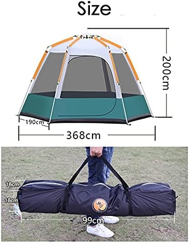 YXCKG Pop Up Tent for 5 to 8 Person Automatic Opening Hexangular Double Layer Tent, with Moisture-Proof Pad, Camping Instant Pop Up Tents with Sun Shelter Waterproof (Color : Green) - Image 5