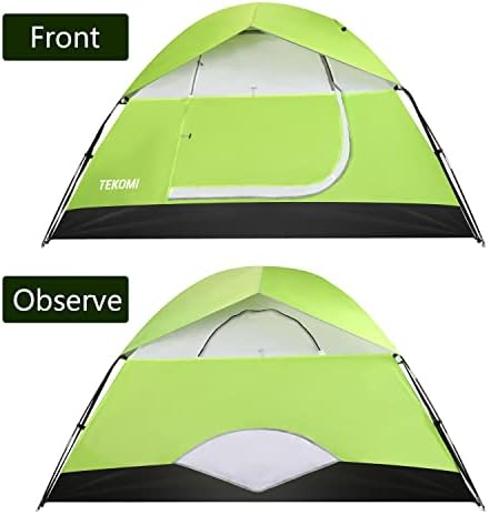 Camping Tent, TEKOMI Waterproof Family Dome Tent with Removable Rain Fly, Instant Cabin Tent for 60 Seconds Set Up, Advanced Venting Design, Fit Camp Backpacking Hiking Outdoor, Dark Green - Image 2