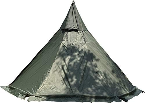 4 Person Teepee Tent with Stove Jack for Flue Pipes Including Mesh Inner Tent 2 Doors Height 7.8FT by Unknown