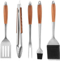 Grill Utensils Set with Rosewood Handle, BBQ Accessories Tools Set of 5 by Standcn