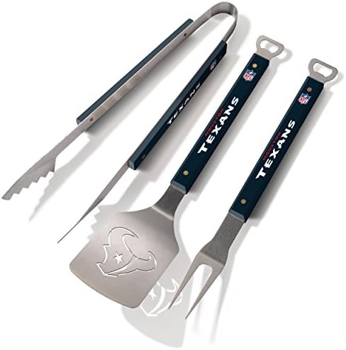 YouTheFan NFL Houston Texans Spirit Series 3-Piece BBQ Set Stainless Steel, 22" x 9" by YouTheFan