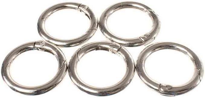 Paracord Planet Spring Gate O Rings – Available in 5/8 Inch, 3/4 Inch and 1 Inch Sizes – Silver, Bronze, and Gold Color Options (5 Pack, 5/8 Inch, Silver)