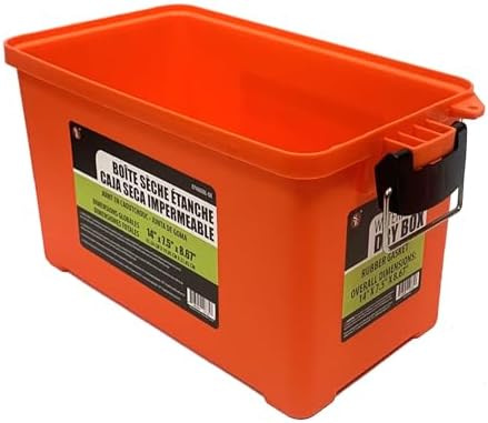 SE Waterproof Dry Box with Detachable Lid – 14" x 7.5" x 8.67" Orange Storage Case with Rubber Gasket Seal, Snap Closures & Handle for Camping, Boating, Fishing Gear & Outdoor Protection - 87466DBL-OR - Image 6