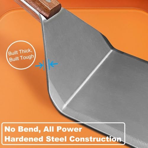 Extra Long and Small Griddle Spatulas and Scraper, Thicker Steel - Image 5