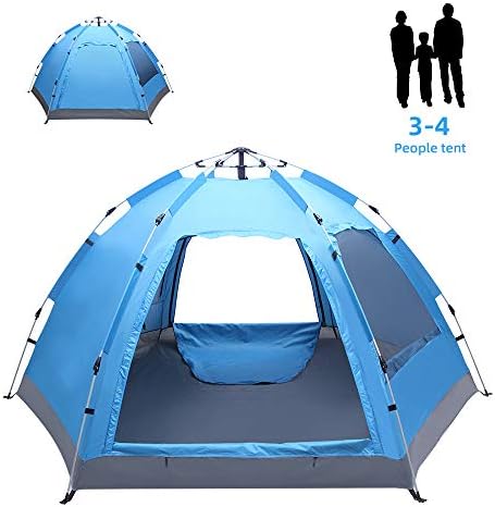 Simply-Me Beach Tent Pop Up Sun Shelter Tent Automatic Sun Umbrella Tent,Windproof Outdoor Cabana Instant Portable,Fit 3-4 Persons,Double Door,with Carrying Bag - Image 2
