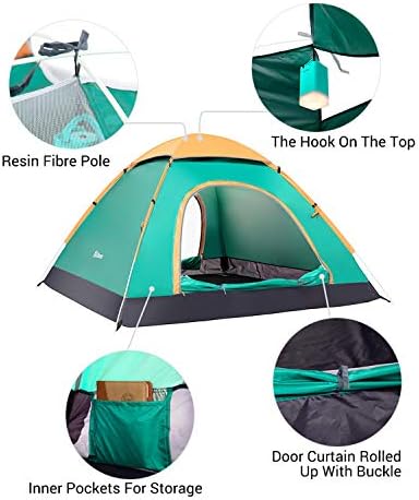 Pop Up Tent For 2 Person Ultralight Backpack Tent For Adults Kids 4 Season - Image 4
