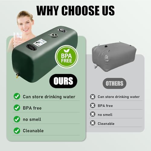 Drinking Water Storage Container,25/50/100gal Portable Water Storage Bladder, RV Foldable Water Tank, Can Be Used for Storing Drinking Water, Camping, Traveling, Wilderness Survival Patrols, Etc. - Image 4